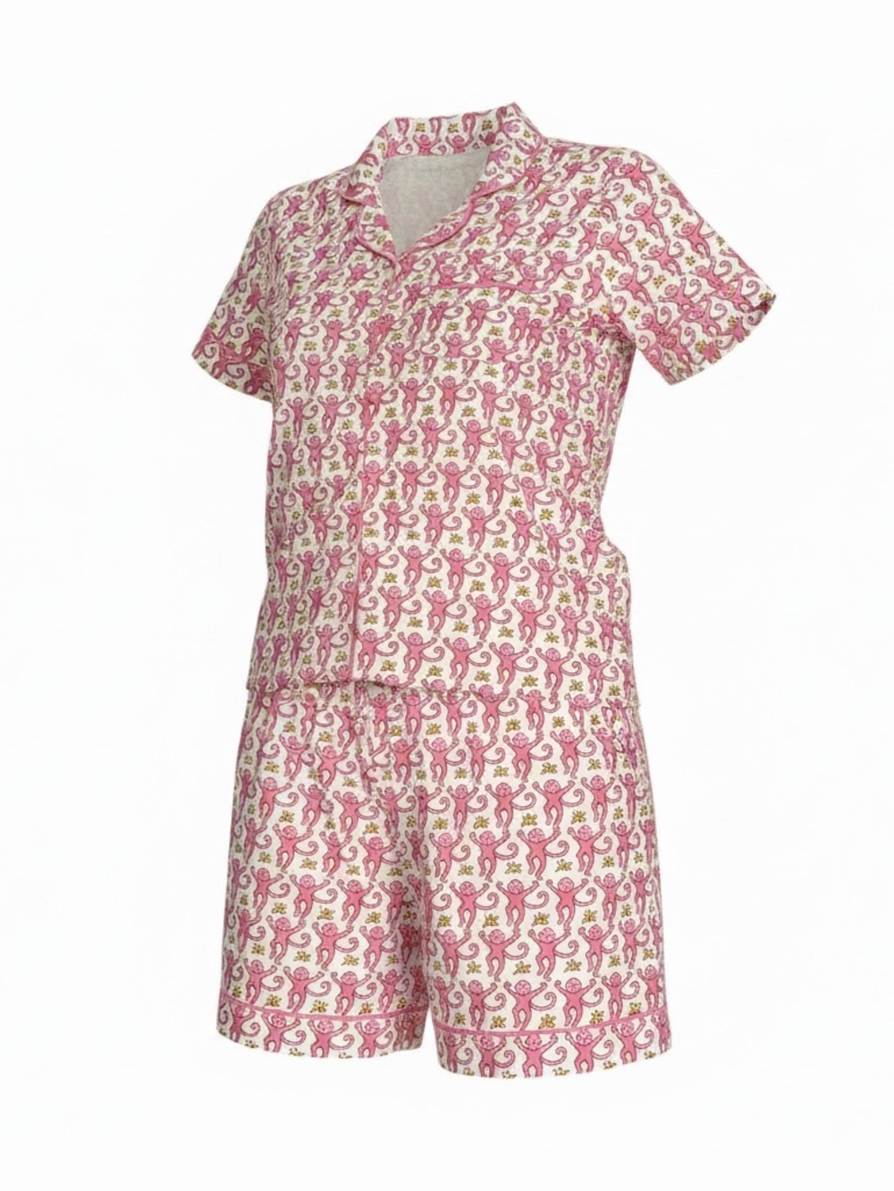 Women's Pink Printed Short Pajama Set